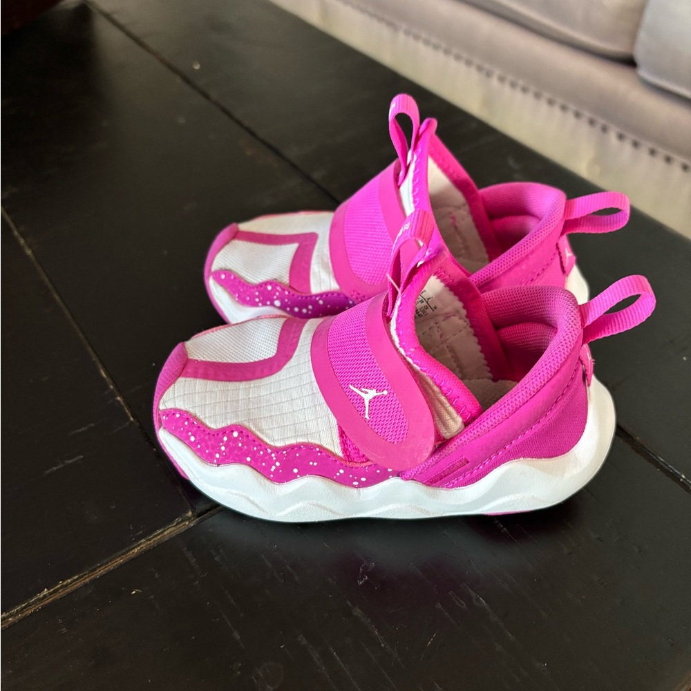 Jordan Kids Pink and White Sneakers